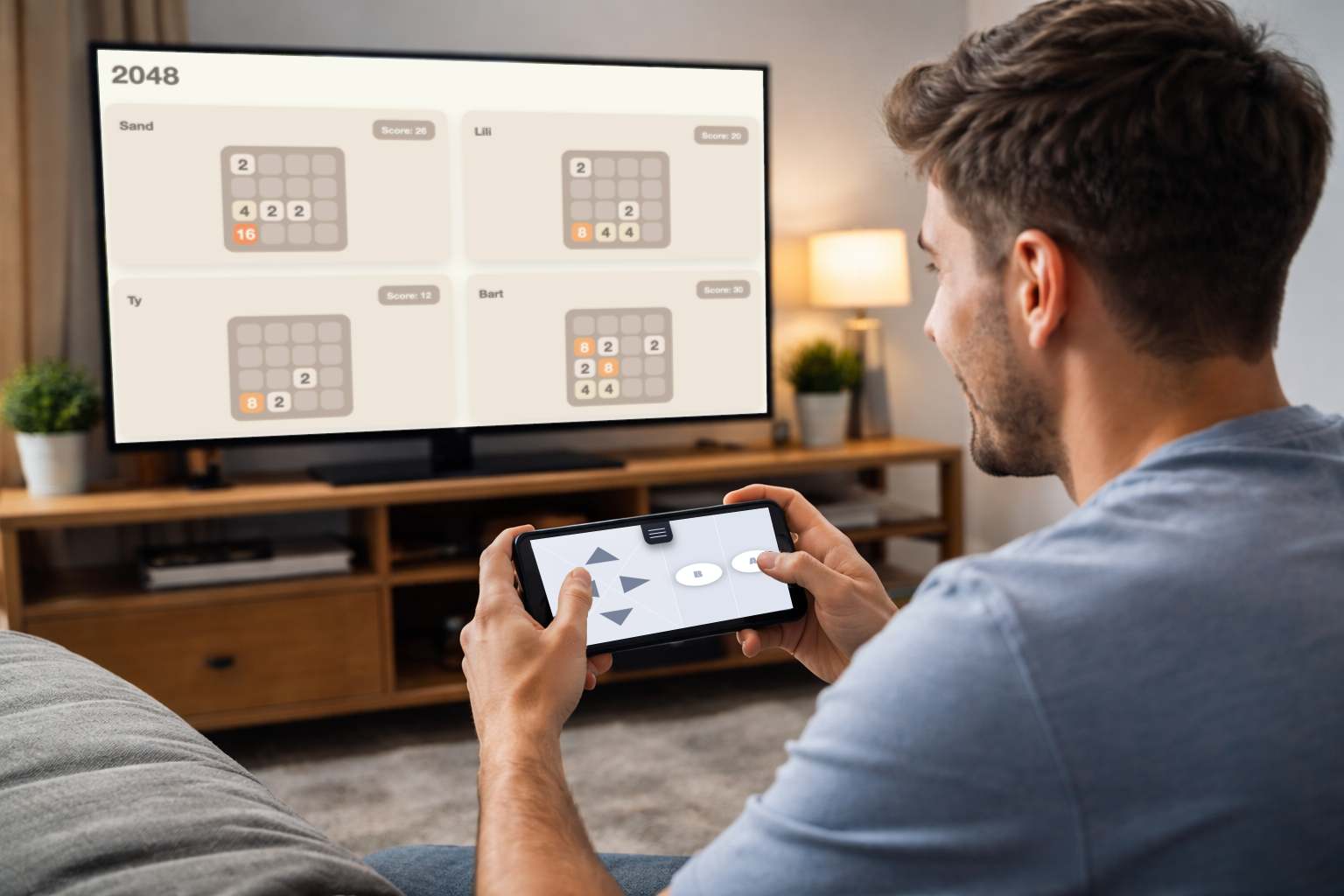 Jackbox Games alternative on a big screen with phones as controllers