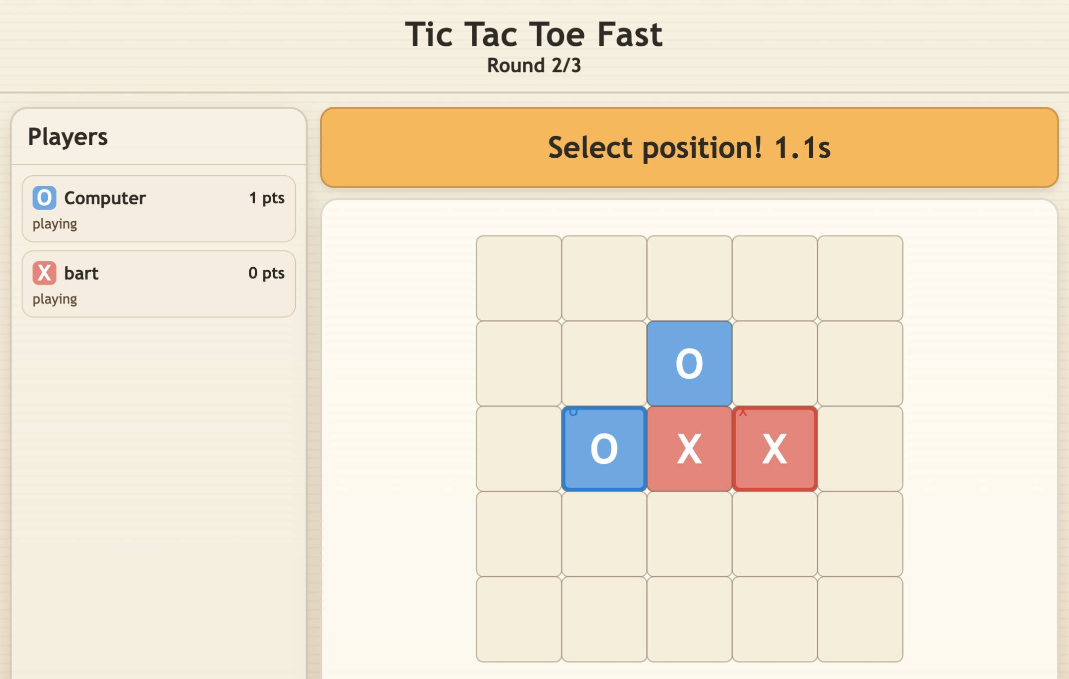 Tic Tac Toe Fast game preview